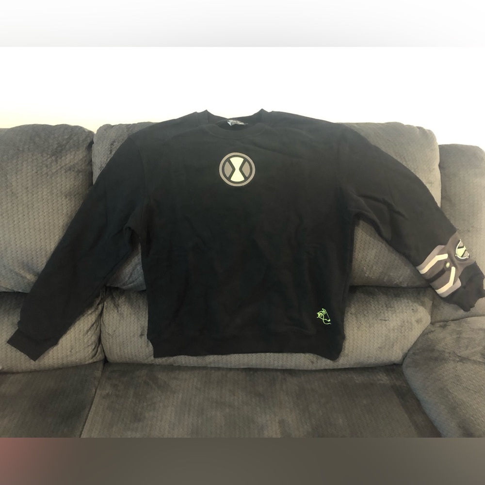 Ben 10 Ten Sweater Sweatshirt Pullover Adult S Unisex Black NEW Steady Hands